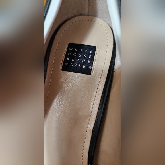 White trim black leather pumps, WHBM, sz: 9.5, NEW! - Picture 5 of 7